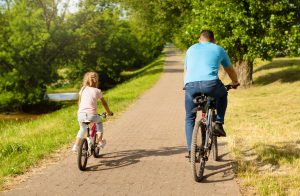 Daddy and Daughter Cycling